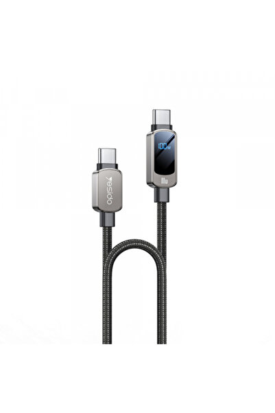 Yesido Cablu Date si Incarcare USB-C - USB-C CA179 Display, 100W, 1.2m, Negru