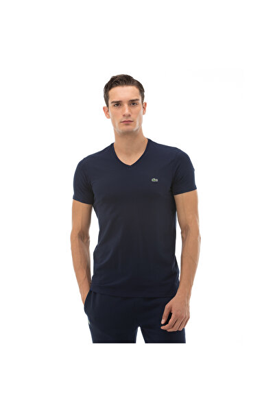 Lacoste Erkek Slim Fit V Yaka Lacivert T-Shirt