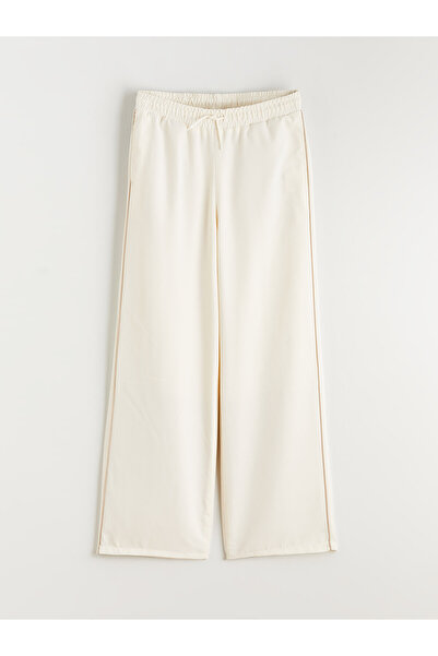 LC Waikiki Two Mt Shop Quality Lcw Kids Ecru Elastic Waist Girls' Trousers
