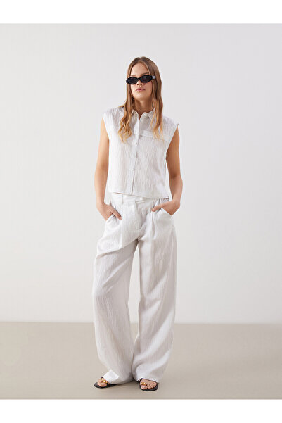 LC Waikiki Trendlucky Loose Fit Striped Women's Pants with a Difference