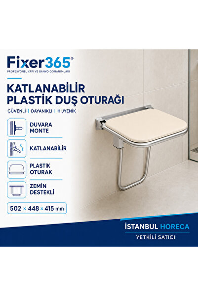 Fixer365 Yaşlı Hasta Engelli Paslanmaz Üstü Plastik Duş Oturağı