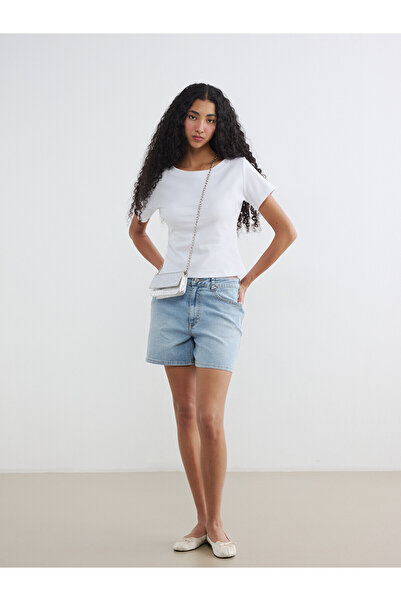 LC Waikiki Nevavm Regular Fit Women's Jean Shorts with a Difference