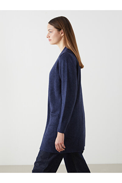 LC Waikiki Lcwaikiki Classic Indigo Knitwear Plain Women's Cardigan with Neva...