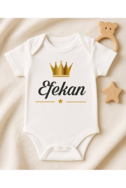 Kişiye Özel İsimli Bebek Body Gold Taçlı Yeni Doğan Zıbın031