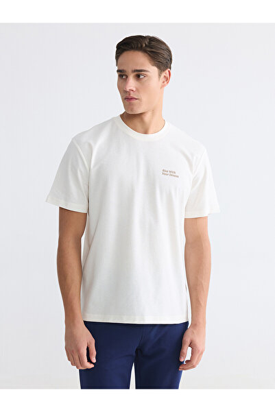 LC Waikiki T-Shirts - Ecru - Regular fit