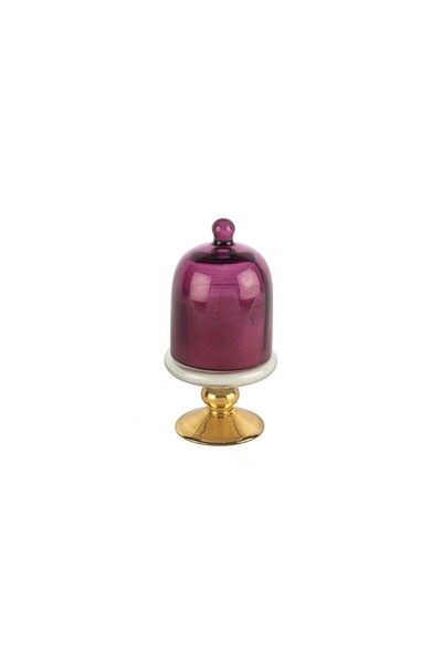 Mikasa Moor MİKASA MOOR Gold Bordo Kapaklı Cam Mum White Fig and Amber 8x16cm