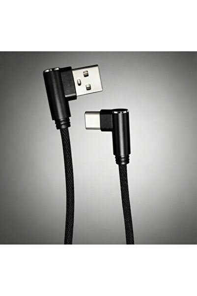 Choice 2m 3PCS Black 40W 5A USB To Type C Fast Charge Weave Data Cable 90 Deg...