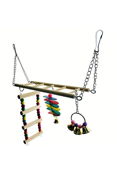 Choice multicolor Wooden Bird Toys Swings Ladders Chewing Climbing Hanging To...