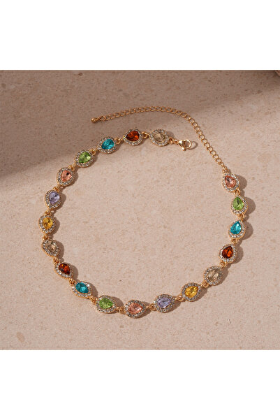 Choice colorful DREJEW Geometric Colorful Crystal Choker Necklaces for Women ...