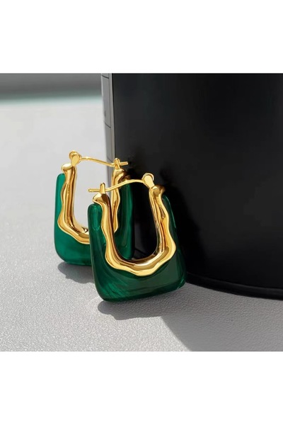 Choice HE5561-6 Green Pink Transparent Resin Earrings for Women Girls Geometr...