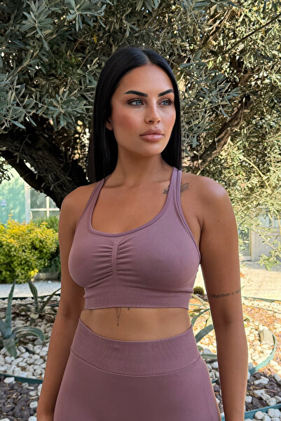 4upower Prolift U Dusty Rose Color Seamless Sports Bra with Stitch-Free Pads ...