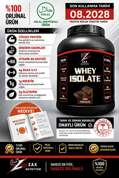 zax nutrition İSOLE Whey Protein 2100 gr çikolatalı