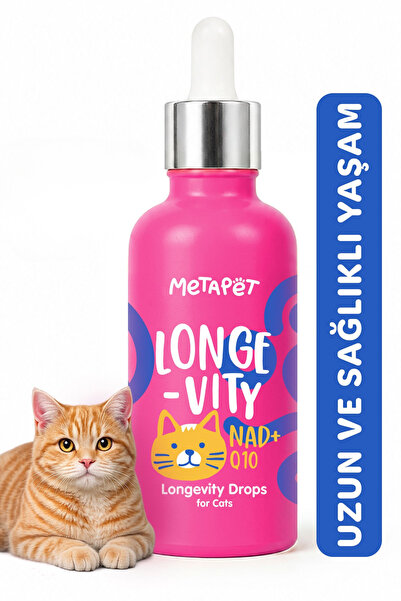 Metapet Kediler için Longevity-Sağlıklı Uzun Yaşam Damlası, Genel Sağlık Dest...