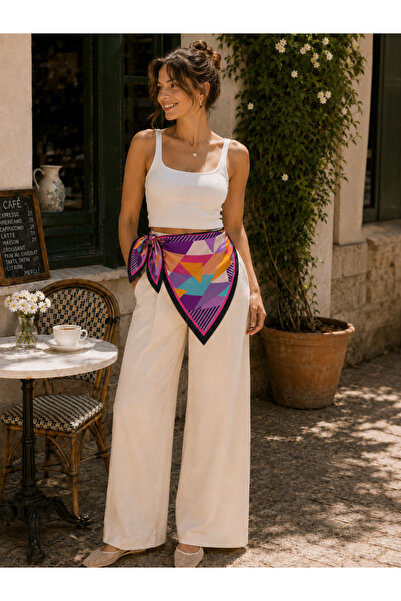 nehir eşarp Geometric Pattern Scarf Bandana 70X70 cm