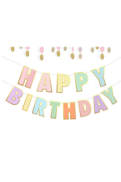 Le Mabelle Multicolored Pastel Happy Birthday Banner