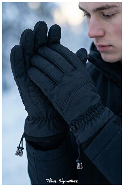 PIECE SIGNATURE Luxury Men's Gloves with Fur Inside, Stoppers, and Micro Fabr...