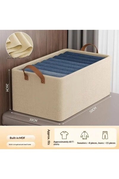 choice2 BEIGE-30 Foldable Fabric Storage Box for Home Use Wardrobe Organizer ...