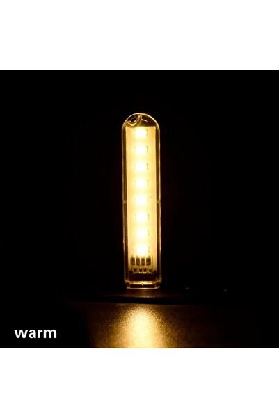 Choice مصباح USB صغير محمول 8 LED برتقالي أصفر قطعة واحدة بجهد 5 فولت للتخييم...