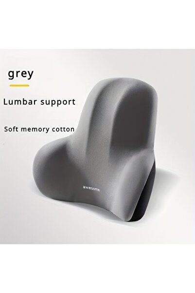 Choice Light Grey 1pc Memory Foam Seat Cushion Set - 2-in-1 Lumbar & Seat Pil...
