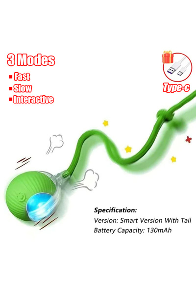 Choice8 New Version Green New Cat Interactive Ball Toy Automatic Rolling Ball...