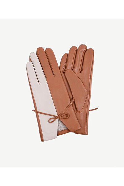 Yargıcı Leather Gloves with Bow Detail