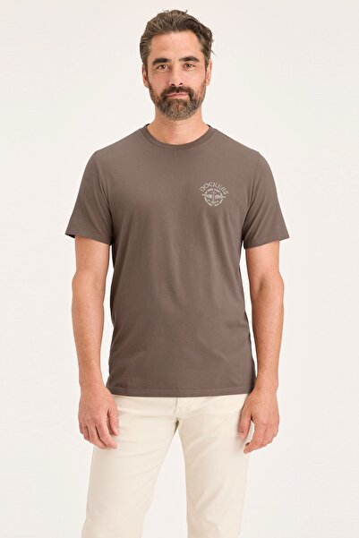Dockers GRAPHIC TEE TRAVELER LOGO GRAPHIC TEE FO Erkek Kahverengi T-Shirt - A...