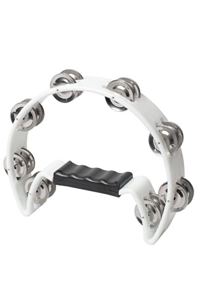 Temel Half Moon Tambourine with 16 Bells White 21.5 cm By11-12