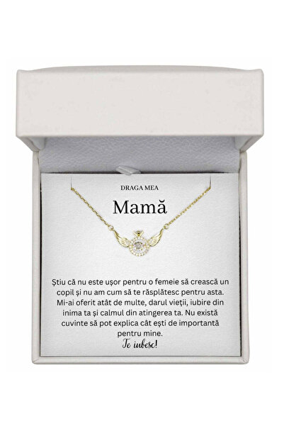 The Jewel Heart Colier Guardian Angel din argint 925, cadou pentru mamă de Zi...