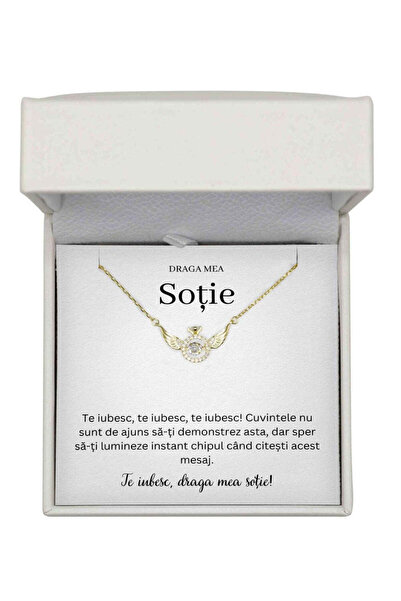 The Jewel Heart Colier elegant pentru soția ta, mesaj cadou în cutie LED, zir...