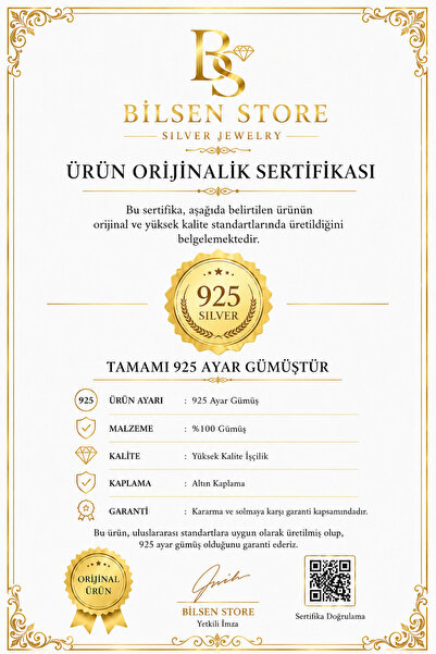 Bilsen Store Tamamı 925 Ayar Gümüş Altın Kaplama Minik Yıldız Kolye