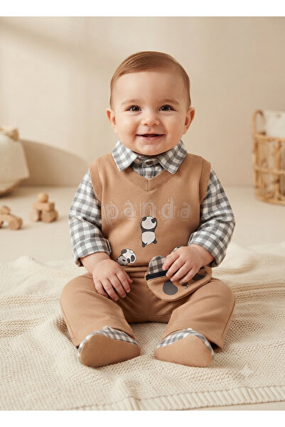 Efemkids 2-Piece Panda Baby Set, Size for 3/18 Months, Panda Printed Newborn ...