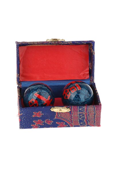 Choice6 Fu Word Blue 2Pcs Hand Massage Balls with Storage Box Fitness Durable...