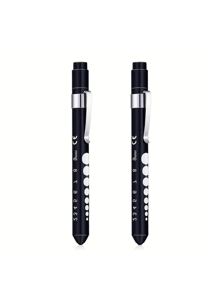 Choice Black and Black 2 Pcs，LED Pen Lights for Nurses Reusable Student Docto...