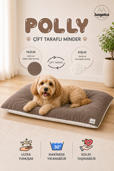 Polly, Çift Taraflı Kullanılabilen, Çok Amaçlı, Yıkanabilir Kedi Ve Köpek Yatağı Ve Yer Minderi