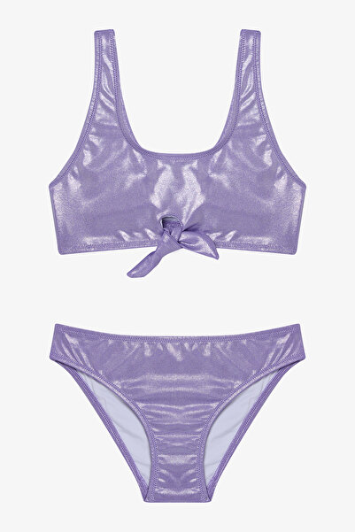 Penti Lilac Girl's Shiny Halter Neck Bikini Set