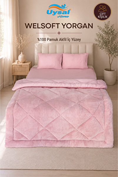 UYSAL WELSOFT AKFİL ÇİFT KİŞİLİK YORGAN PUDRA 195x215