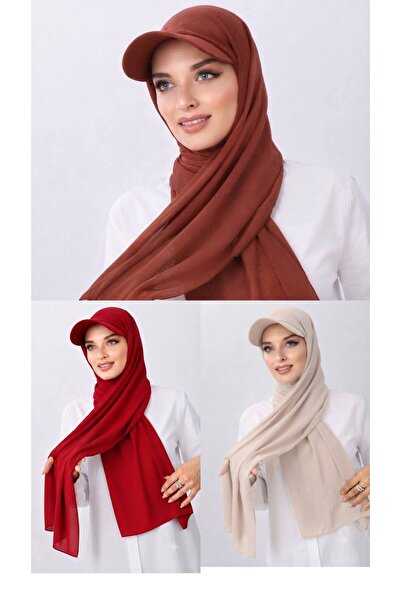 ALDAIYR Ready-Made Shawl Hijab with 3 Hats Sandy