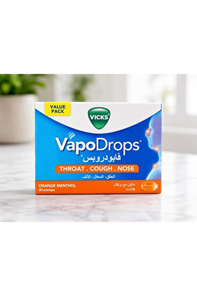 Vicks VapoDrops Menthol with Orange 36 Tablets
