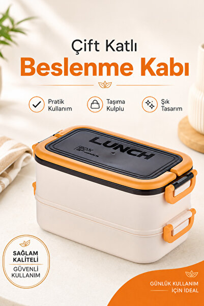 M&L LUNCH BOX 2 Layer Portable Food Container Lunch Box Diet Nutrition Box St...