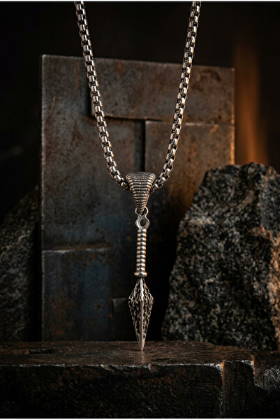 Begondio Viking Spear Handcrafted Stainless Steel Chain Men's Necklace
