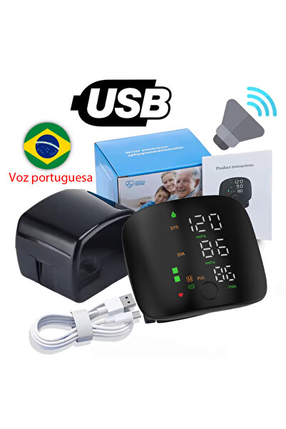 Choice5 Portuguese with usb Rechargeable Wrist Blood Pressure Meter Automatic...