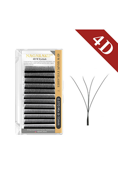 Choice4 14mm 0.07mm C Black 4D Eyelashes NAGARAKU Automatic Flowering W Shape...