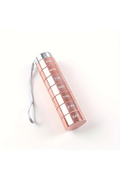 Choice Pink Metal Pill Organizer Weekly Waterproof Travel Pill Box Portable T...