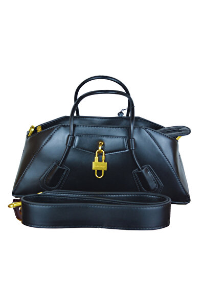 dukidasoturkiye Duki Daso Black Women's Hand and Shoulder Bag with Lock Detai...