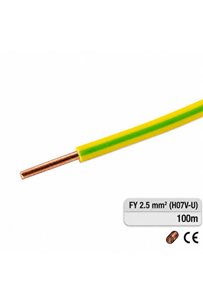 RCB Electro Cablu electric rigid FY 2.5 mm² (H07V-U), Rola 100 m, Culoare Ver...