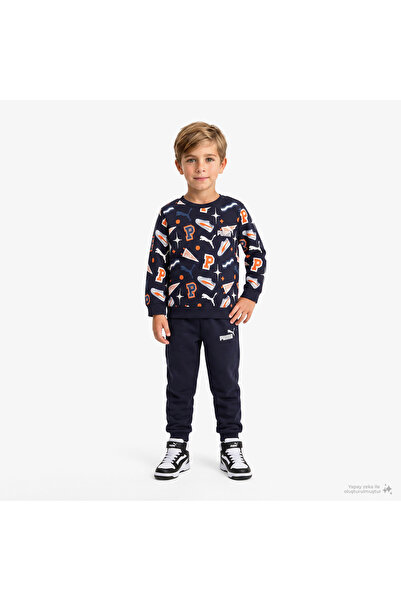 Puma Minicats Crew Çocuk Mavi Eşofman Takımı