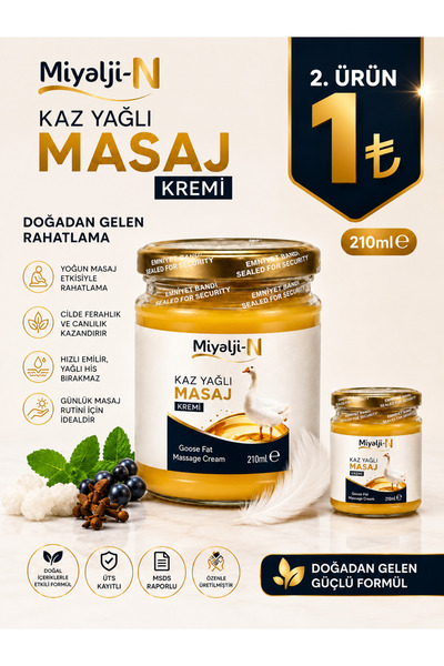 Miyalji-n Kaz Yağı Kremi Doğal İçerikli Kaz Yağlı Masaj Kremi 210 ML