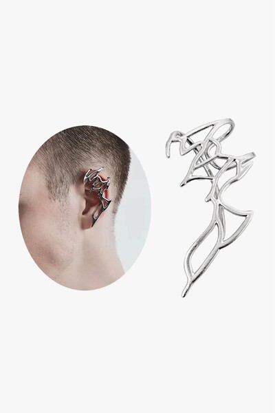 Crupt Studio Chaos Spine Siver Tone Ear Cuff