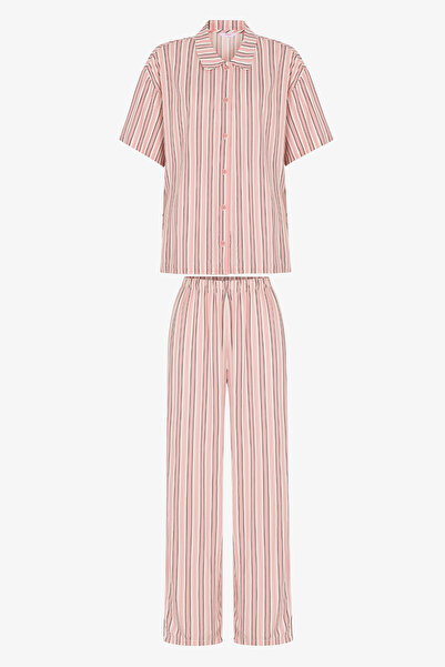 Penti Sleep Mode Çizgili Kısa Kollu Gömlek Pantolon Pijama Takımı