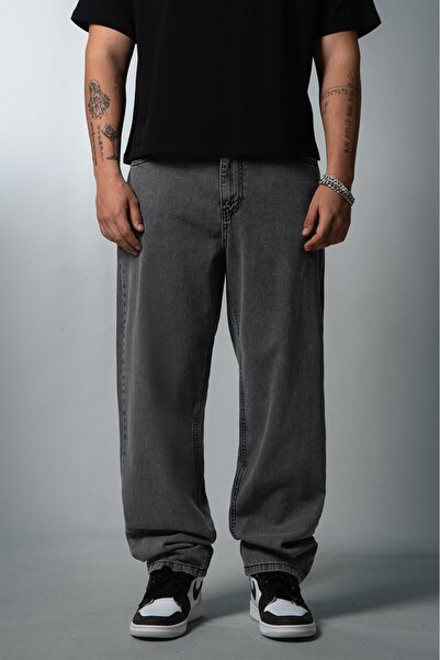 UKHWD SUPPLY Gray Urban Men's Baggy Jean Pants Uk1082Grk